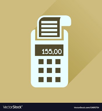 Flat icon with long shadow card terminal vector image