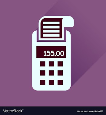Flat icon with long shadow card terminal vector image