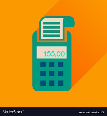 Flat icon with long shadow card terminal vector image