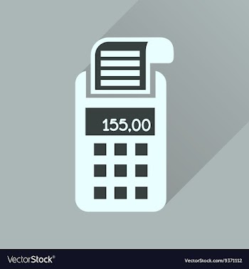 Flat icon with long shadow card terminal vector image