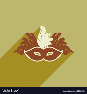 Flat icon with long shadow Carnival mask vector image