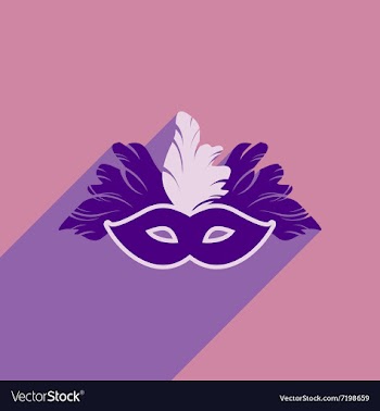 Flat icon with long shadow Carnival mask vector image