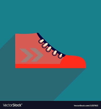 Flat icon with long shadow casual gumshoes vector image