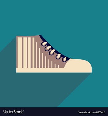 Flat icon with long shadow casual gumshoes vector image