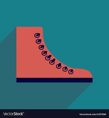 Flat icon with long shadow casual gumshoes vector image