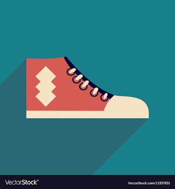 Flat icon with long shadow casual gumshoes vector image