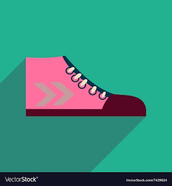 Flat icon with long shadow casual gumshoes vector image