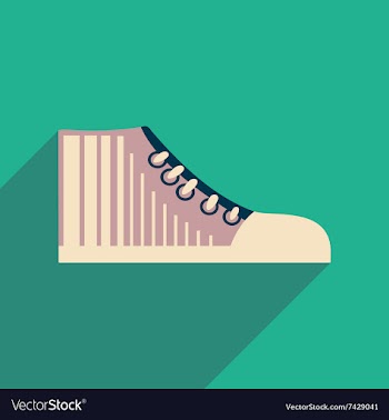 Flat icon with long shadow casual gumshoes vector image