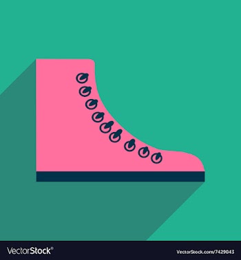 Flat icon with long shadow casual gumshoes vector image