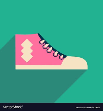 Flat icon with long shadow casual gumshoes vector image
