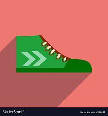 Flat icon with long shadow casual gumshoes vector image