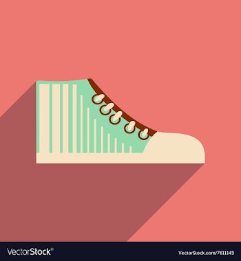 Flat icon with long shadow casual gumshoes vector image