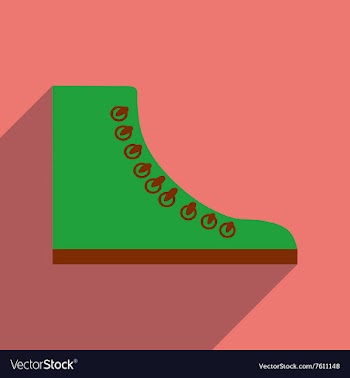 Flat icon with long shadow casual gumshoes vector image