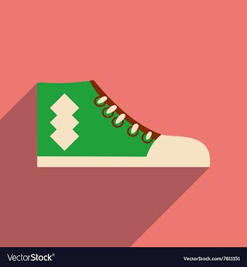 Flat icon with long shadow casual gumshoes vector image