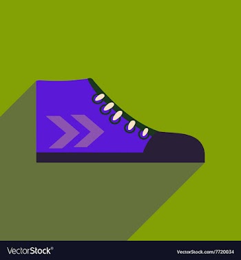 Flat icon with long shadow casual gumshoes vector image