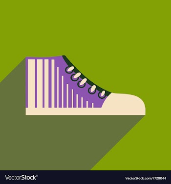 Flat icon with long shadow casual gumshoes vector image
