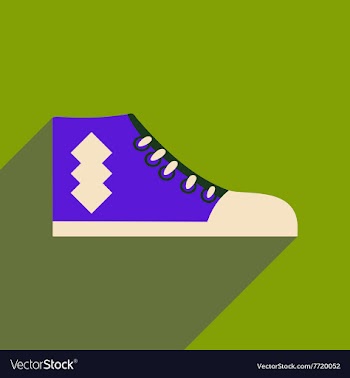Flat icon with long shadow casual gumshoes vector image