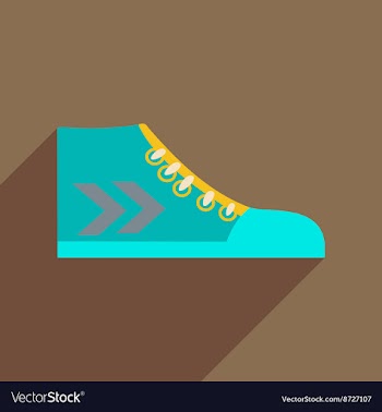 Flat icon with long shadow casual gumshoes vector image