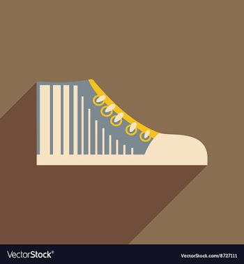 Flat icon with long shadow casual gumshoes vector image