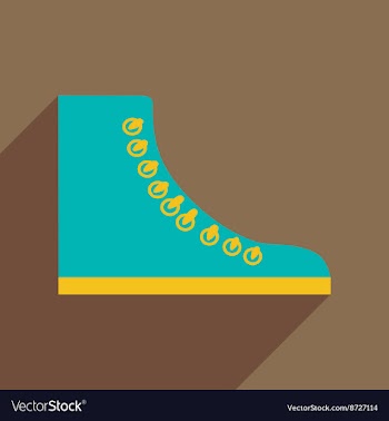 Flat icon with long shadow casual gumshoes vector image