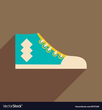 Flat icon with long shadow casual gumshoes vector image