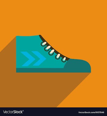 Flat icon with long shadow casual gumshoes vector image