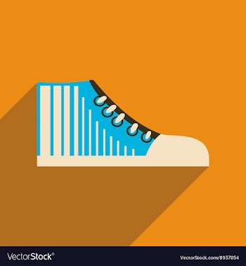 Flat icon with long shadow casual gumshoes vector image