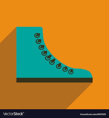 Flat icon with long shadow casual gumshoes vector image