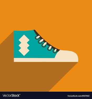 Flat icon with long shadow casual gumshoes vector image