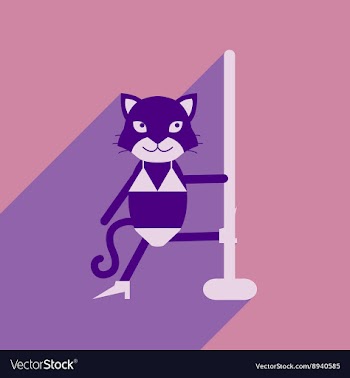 Flat icon with long shadow cat cartoon vector image