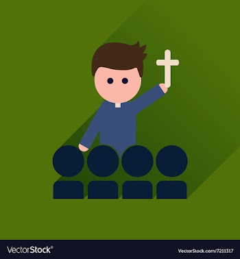 Flat icon with long shadow Catholic priest vector image