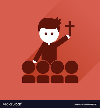 Flat icon with long shadow Catholic priest vector image