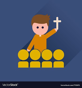 Flat icon with long shadow Catholic priest vector image