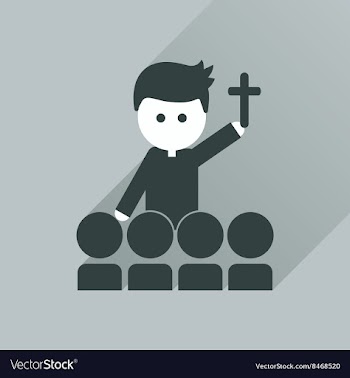Flat icon with long shadow Catholic priest vector image