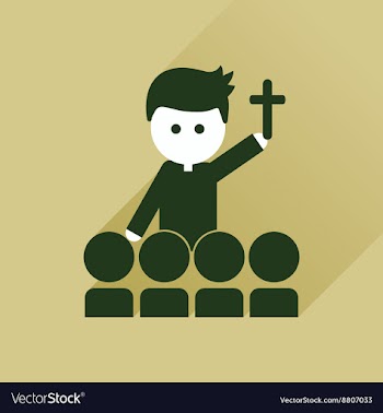 Flat icon with long shadow Catholic priest vector image