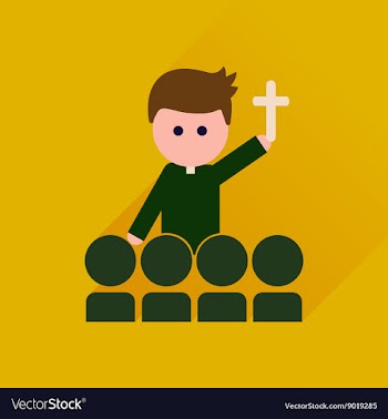 Flat icon with long shadow Catholic priest vector image