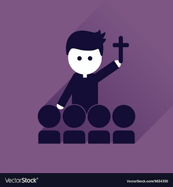 Flat icon with long shadow Catholic priest vector image