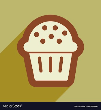 Flat icon with long shadow celebratory cake vector image