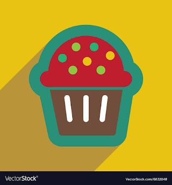Flat icon with long shadow celebratory cake vector image