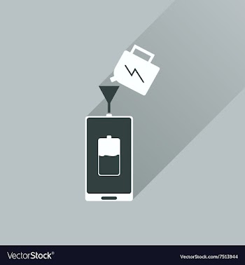 Flat icon with long shadow Charging mobile phone vector image