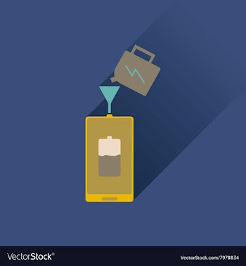 Flat icon with long shadow Charging mobile phone vector image