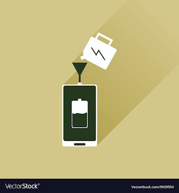 Flat icon with long shadow Charging mobile phone vector image