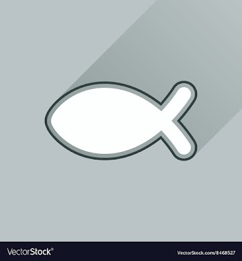Flat icon with long shadow Christian fish vector image