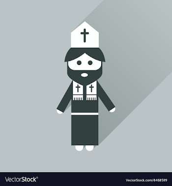 Flat icon with long shadow Christian priest vector image