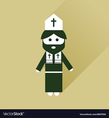 Flat icon with long shadow Christian priest vector image