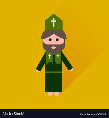 Flat icon with long shadow Christian priest vector image