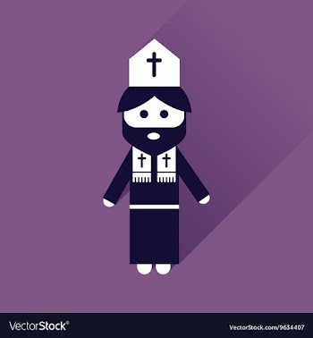 Flat icon with long shadow Christian priest vector image