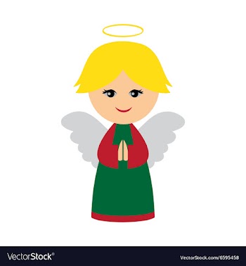 Flat icon with long shadow Christmas angel vector image