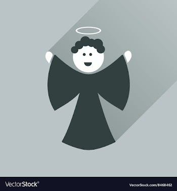 Flat icon with long shadow Christmas angel vector image