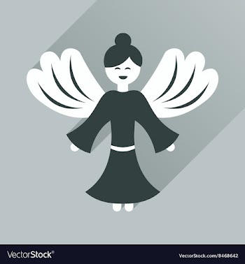 Flat icon with long shadow Christmas angel vector image